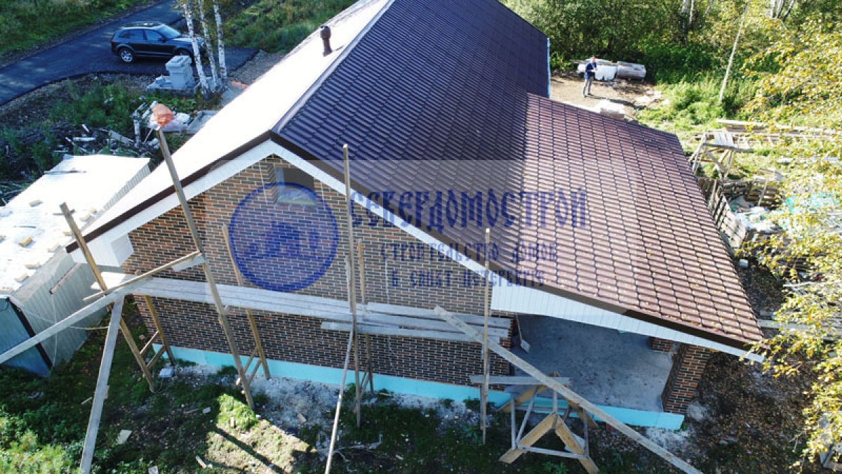 Дом из газобетона 8 на 12, Московская область. Стоимость строительства: 2 820 000 рублей5