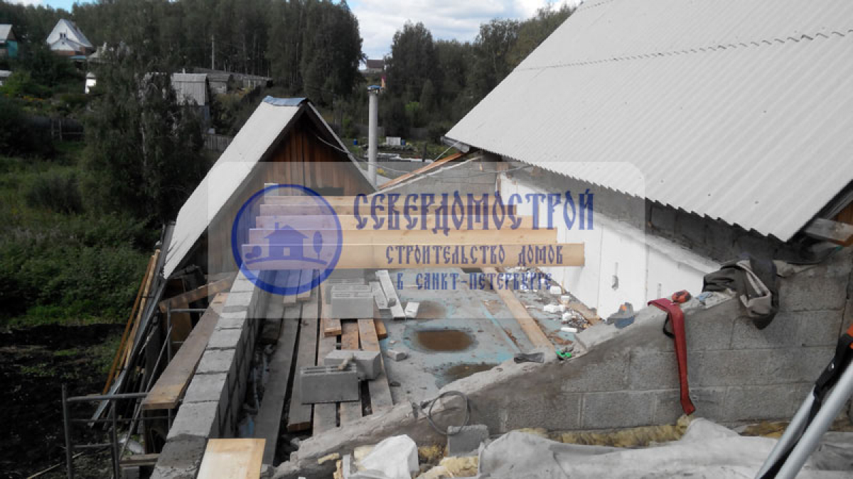 Пристройка дома из пенобетона 6 на 8, Великий Новгород8
