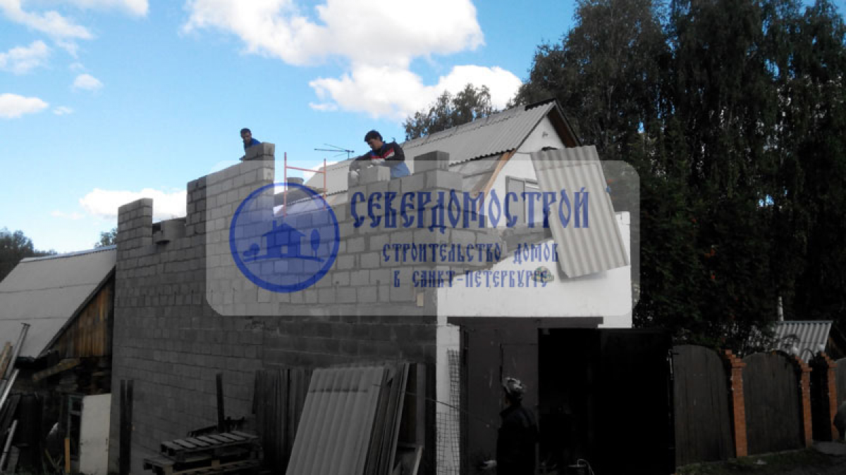 Пристройка дома из пенобетона 6 на 8, Великий Новгород9